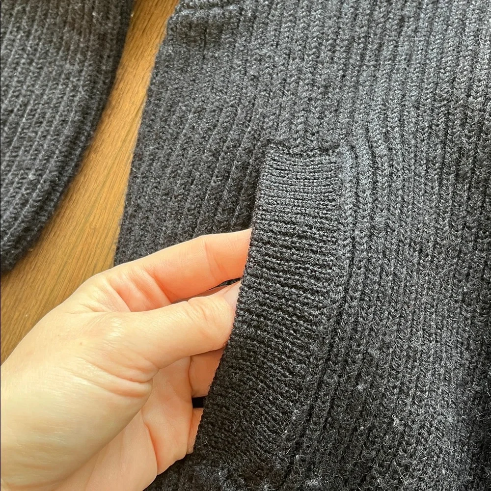 Cozy Funnel Neck Zip up Sweater Navy Blue - Picture 4 of 6